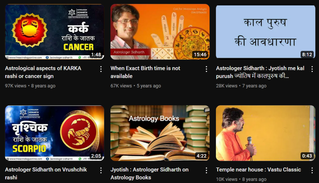 Astrologer Sidharth YouTube Chennel