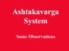 Ashtakavarga System – Some Observations Ashtakavarga System - Some Observations