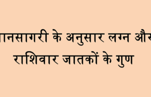मानसागरी के अनुसार लग्‍न और राशिवार जातकों के गुण