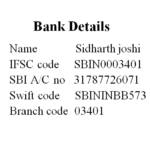 bank details astrologer sidharth